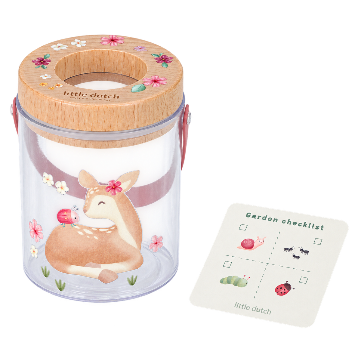 Pot à insectes avec loupe enfant, rose