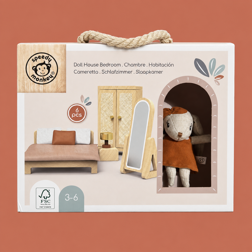 Chambre pour maison de poupée Speedy Monkey avec figurine lapin