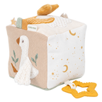 Cube d'activités bébé beige avec miroir intégré