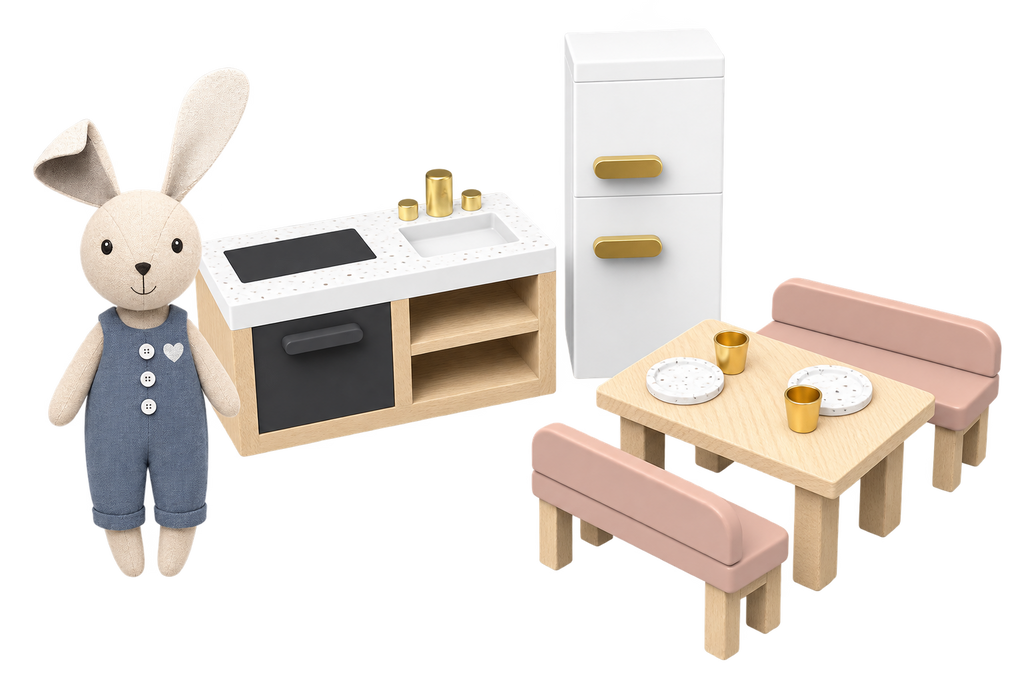 Cuisine pour maison de poupée Speedy Monkey – vue d'ensemble