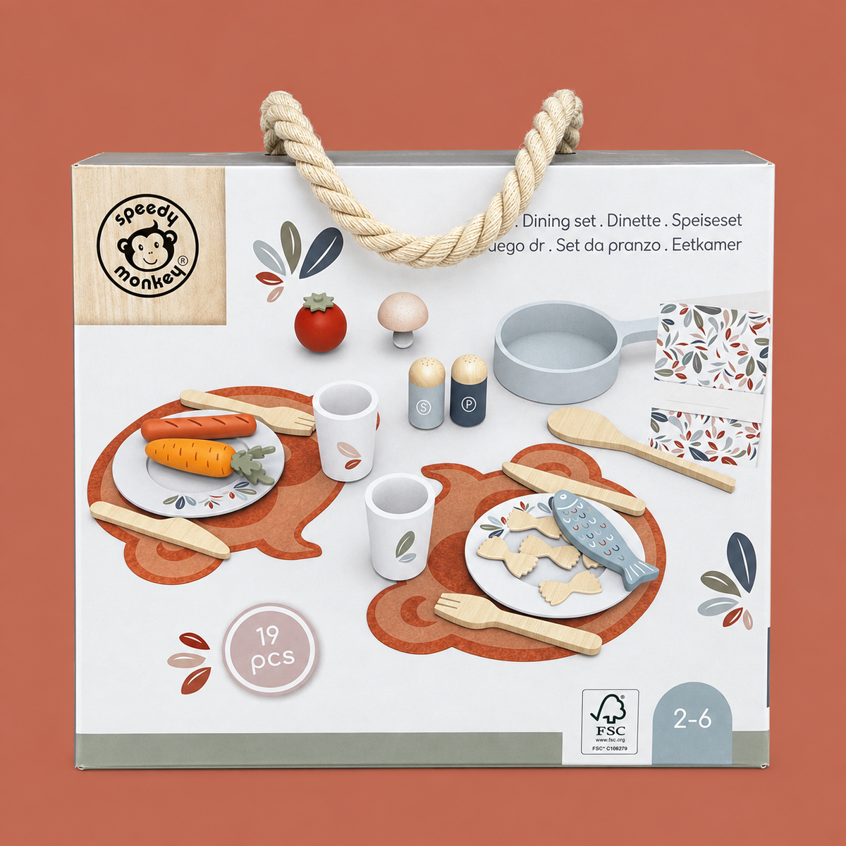 Set complet dînette en bois 19 pièces Speedy Monkey