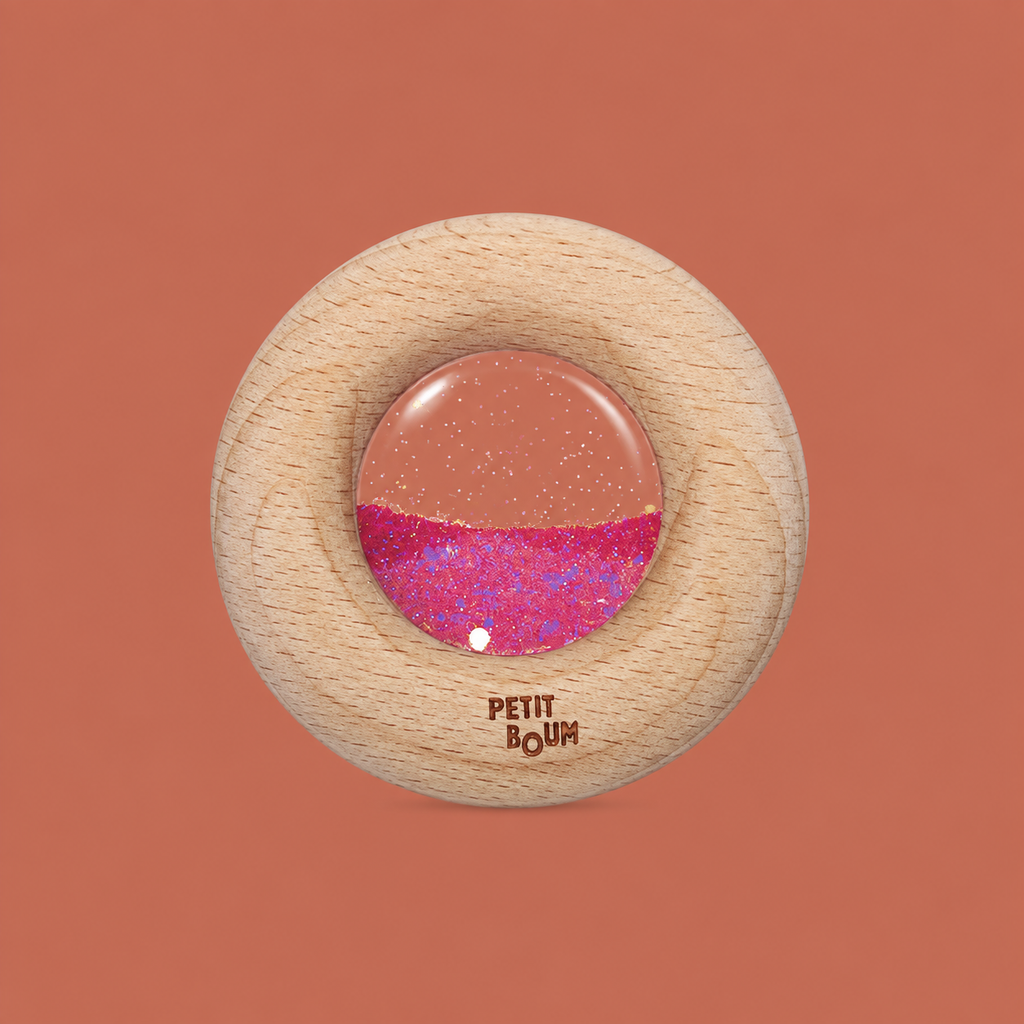 Donut sensoriel calme rose en bois Petit Boum