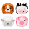 Set de 4 balles doudous sensorielles bébé animaux de la ferme