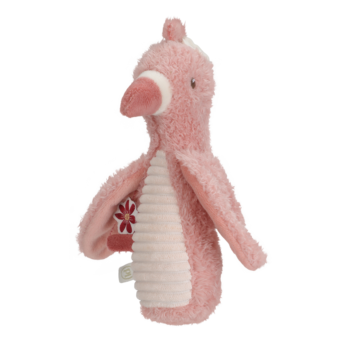 Hochet doudou flamant rose pour bébé