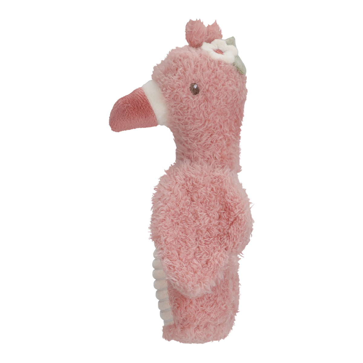Hochet doudou flamant rose bébé – grelot sonore intégré