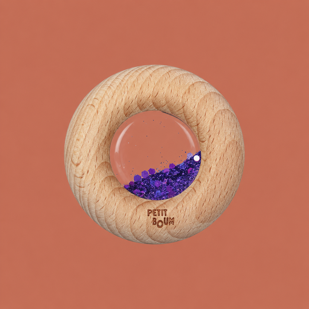 Donut sensoriel calme violet en bois Petit Boum