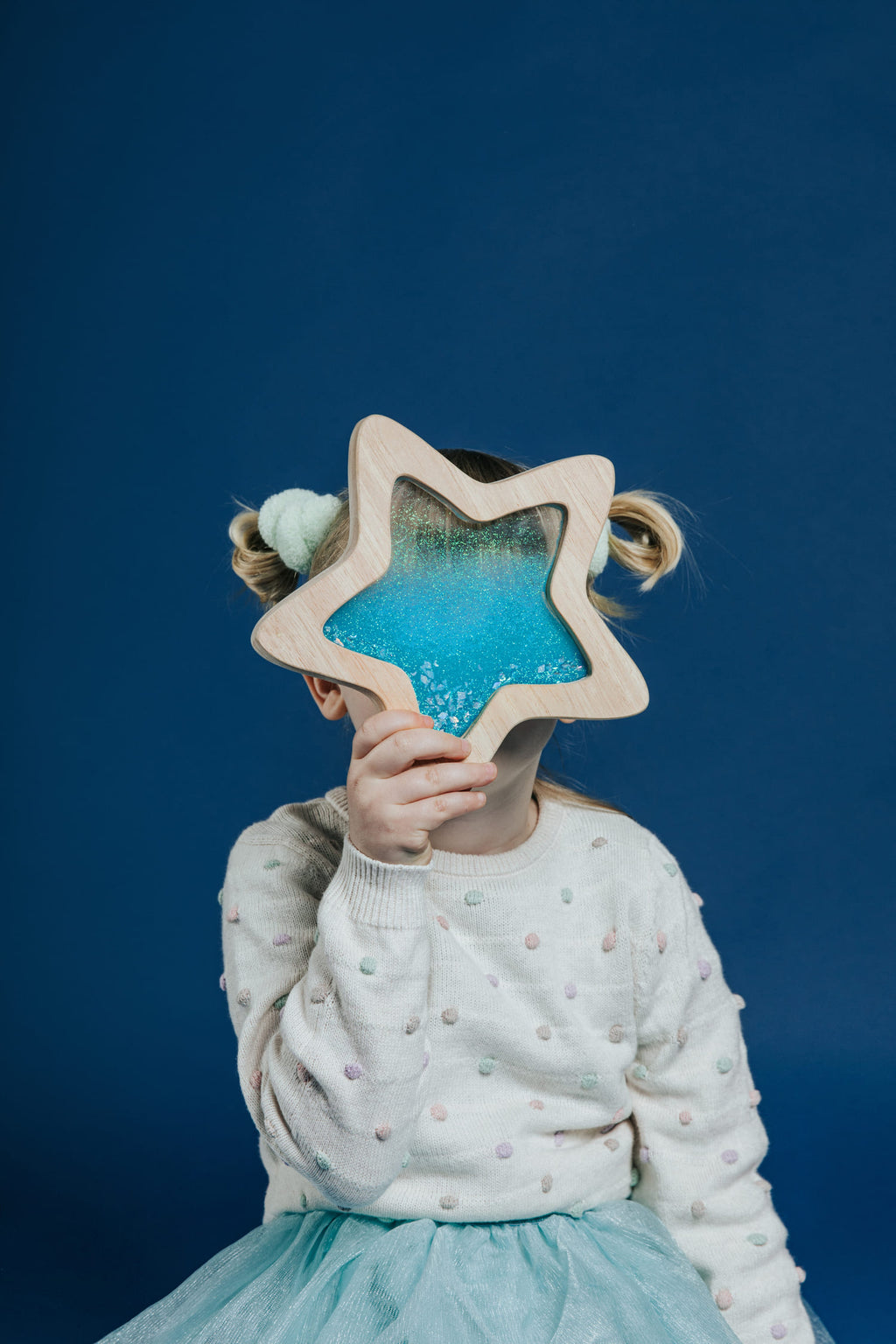 Étoile sensorielle Orionis Bleue allumée dans le noir