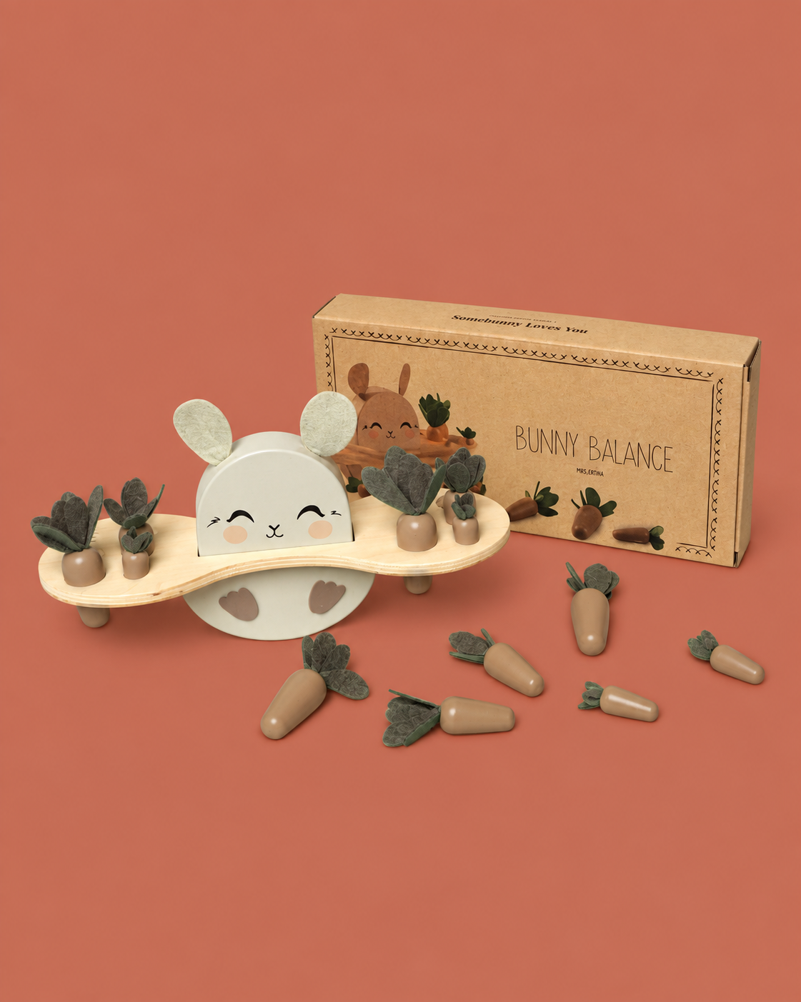 Puzzle équilibre lapin en bois Mrs Ertha