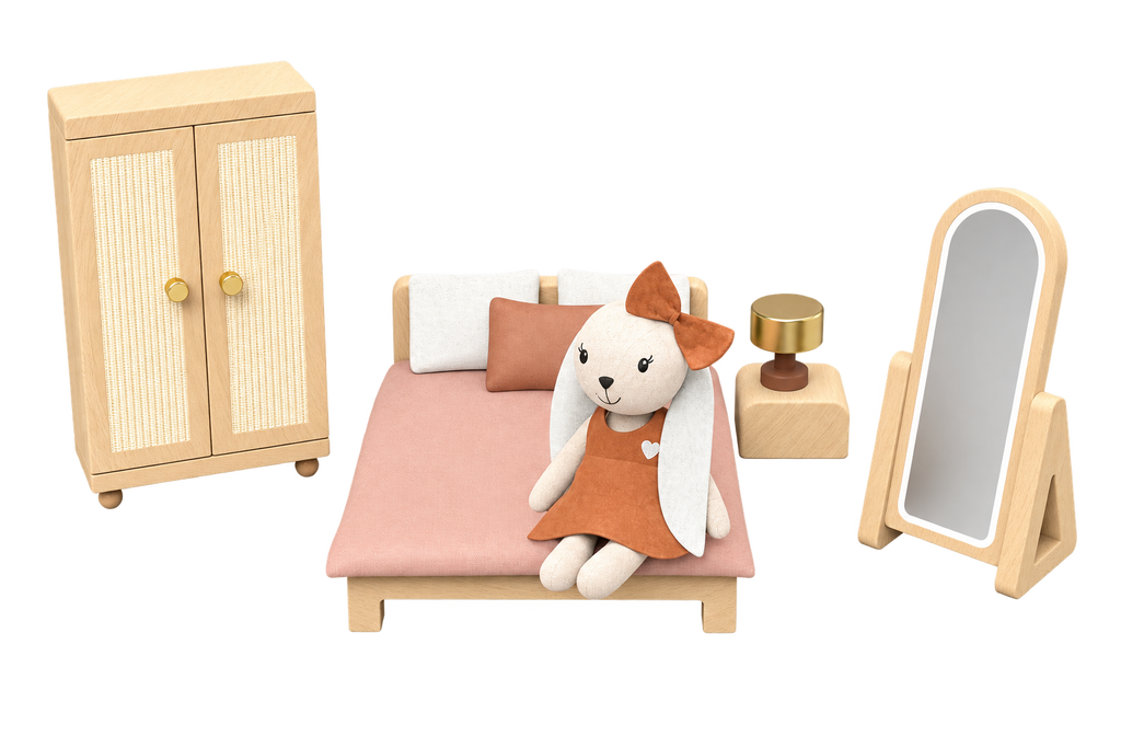 Figurine lapin en bois pour maison de poupée Speedy Monkey