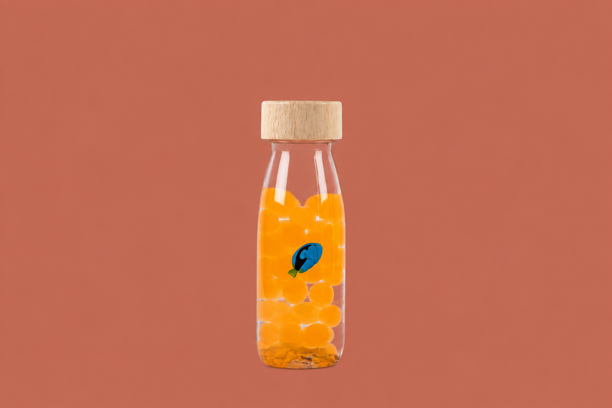 Bouteille sensorielle sonore Poisson Bleu Petit Boum